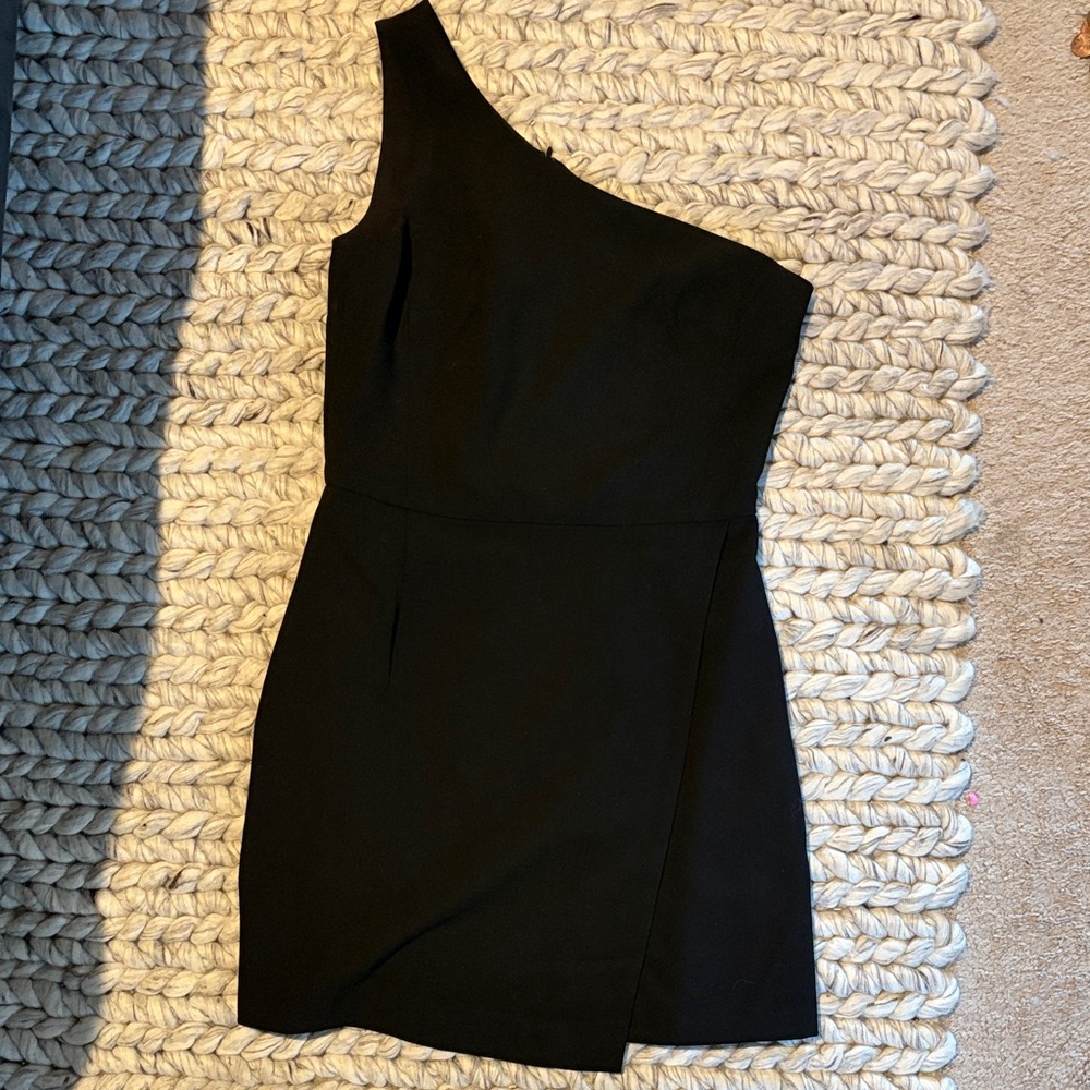 French Connection Chic Black One-Shoulder Dress